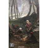 C. B. MARTIN (LATE 19TH CENTURY) - The traveller's camp, oil on canvas, signed, framed, 46cm x 31cm,