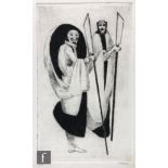 BAYARD OSBORN (1922-2012) - Two robed figures holding blades, from The Declaration of War drawing