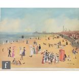 HELEN BRADLEY (1900-1979) -  'Blackpool Sands', photographic reproduction, signed in pencil, framed,