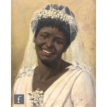 AFTER FELIX HARRAND (LATE 19TH/EARLY 20TH CENTURY) - A smiling bride, oil on board, framed, 45cm x