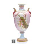 A large Royal Worcester Prismatic Enamels shape 1482 vase, decorated by Edward Raby with a gilt