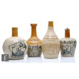 A Jeroboam transfer printed whisky flask by A.C.T Thomson & Co Glasgow, height 17cm, another