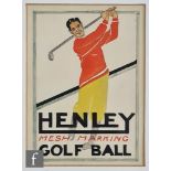 A 20th Century watercolour and bodycolour, original poster work art for 'Henley mesh marking Gold