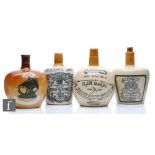 A Mitchell's Cruiskeen Lawn transfer printed whisky flask, a John Hopkins & Co Glen Garry flask, a