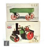 A Mamod SR1a Steam Roller live steam model, together with an Open Wagon, both boxed. (2)
