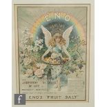 A late 19th Century framed pictorial advertising poster for Eno's Fruit Salt depicting a 'Health