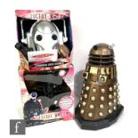 A Character Options Doctor Who Cyberman Voice Changer with box, a Radio Controlled Dalek with box,