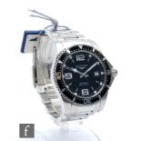 A gentleman's stainless steel automatic Longines HydroConquest wrist watch with Arabic numerals,