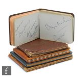 A collection of five autograph albums containing team signatures from 1930s to 1950s football