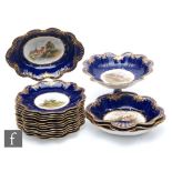 A late 19th to early 20th Century Bisto (Bishop and Stonier) dessert service comprising twelve