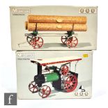 A Mamod TE1a Steam Tractor live steam model, together with a Lumber Wagon, both boxed. (2)