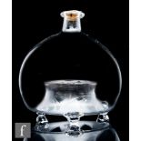 A 19th Century hand blown fly or insect trap, possibly Stourbridge, the domed body with collar neck,