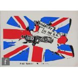 A Sex Pistols 'Anarchy in the U.K' promotional poster with a design by Jamie Reid, unframed, 58cm