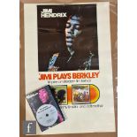 A Jimi Hendrix 'Jimi Plays Berkley' movie poster, 77cm x 51cm, together with a Jimi Hendrix 'Jimi