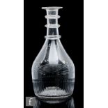 A late Georgian Irish decanter by Cork Glass Co, the shouldered body with basal moulding below an