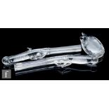 A cased pair of late 20th Century Royal Doulton Crystal duelling pistols with hot worked and