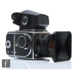 A Kiev 88 Medium Format SLR Camera with black and chrome body, fitted with Volna-3 80mm f/2.8