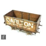 A scale model of a Charles Roberts & Co Ltd of Wakefield colliery wooden plank waggon, Carlton