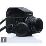 A Zenza Bronica AE II ETR Si medium format camera, fitted with 75mm f.2.8 lens serial number