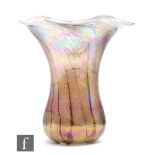 A large later 20th Century studio glass vase by Kris Heaton for Neo Art Glass, of sleeve form with a