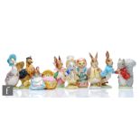 Nine assorted Beswick Beatrix Potter figures comprising Timmy Tiptoes, Cousin Ribby, Mrs Rabbit,