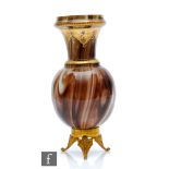 Loetz - A late 19th Century Onyx glass vase, circa 1887, of ovoid form with flared neck, gilt and