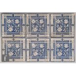 Attributed to Steele and Wood - A set of six 6 inch dust pressed tiles in the Aesthetic style