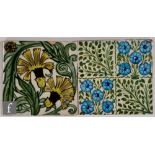 William de Morgan - Merton Abbey - Two late 19th Century 6 inch tiles, one in the Carnation pattern,