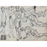 Albert Wainwright (1898-1943) - A sketch page from Notebook 7, circa 1923, depicting multiple