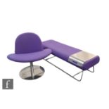 Busk & Hertzog, Denmark - A Softline Orlando swivel chair upholstered in purple felt over a steel