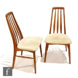 Niels Koefoed - Koefoeds Hornslet - A set of four teak Eva dining chairs, with tapered lath backs