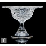 Constance Spry - Royal Brierley - A clear crystal glass tazza, the bowl decorated with moulded
