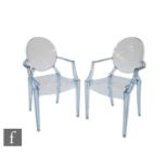 Philippe Starck - Kartell - A pair of Lou Lou Ghost children's chairs in pale blue polycarbonate,