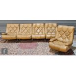Tetrad Associates - A set of four Nucleus tan leather upholstered modular group chairs on chromium