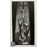 Bayard Osborn (1912-1922) - Christ on the cross, etching, signed, unframed, 27cm x 13.5cm, also five