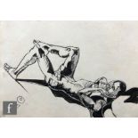 Albert Wainwright (1898-1943) - 'Jac', a sketch depicting a reclining male nude, to the reverse a