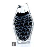 Paul Kedelv - Flygsfors - A mid 20th Century Coquille glass vase, of compressed ovoid form with