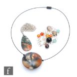 Sarah Stafford Jewellery - A collection of contemporary jewellery, to include a ceramic 'Pebble'