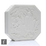 Eduard Fornells (1887-1942) - An Art Deco square cream white urea formaldehyde box and cover, the