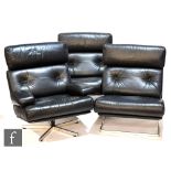 Tetrad Associates - A pair of Nucleus black leather upholstered modular group chairs on chromium