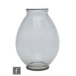 Nils Landberg - Orrefors - A 1930s clear crystal glass vase of footed ovoid form with short collar
