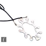 Jacob Hull - Buch and Deichmann - A post war necklace with a silver plated amoebic pendant with