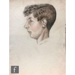 Albert Wainwright (1898-1943) - A portrait of Raymond Beedle as a youth, bust length in profile,