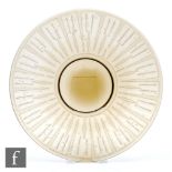 Daum Nancy - A large Art Deco glass charger, of shallow circular form with etched striking geometric