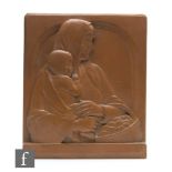 Alfred Brailsford (1888-?) - A 1930s Art Deco plaster plaque depicting a mother and child, the whole