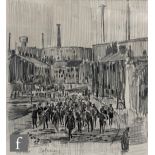 Arthur Delaney (1927-1987) - Albert Square, Manchester, pencil sketch, signed, framed, 27cm x