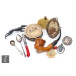 A 19th century Meerschaum pipe and various collectors items to include an Elite appointment