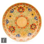 A large 1930s Charlotte Rhead Crown Ducal Art Deco charger decorated in the 6189 Mexican pattern,