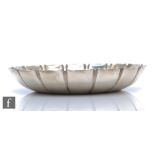 A hallmarked silver bowl of shallow flower head form, with petal edge outer border, weight 12.5oz,
