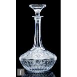 A large later 20th Century Royal Doulton Crystal ships decanter, the low shouldered body with a deep